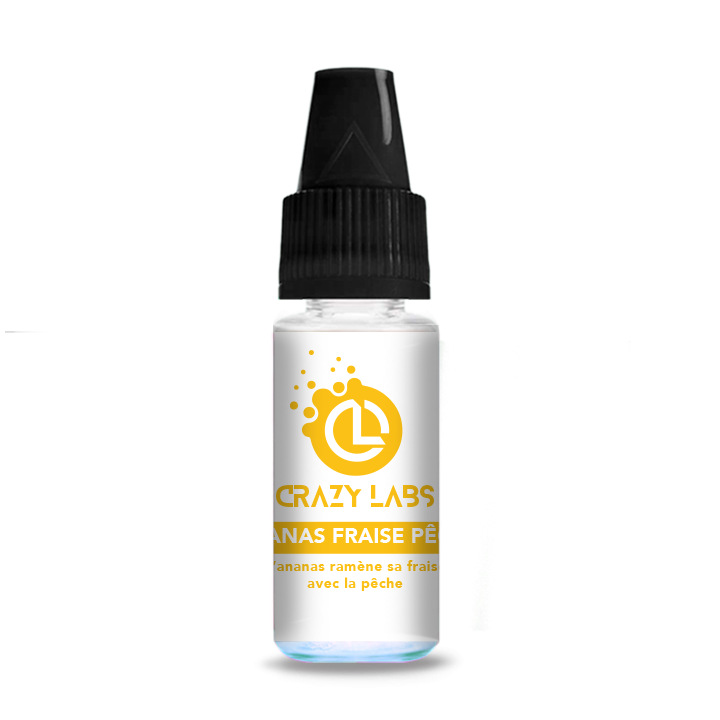 CRAZY LABS sel Ananas Fraise Pêche 10ml (10mg sels)
