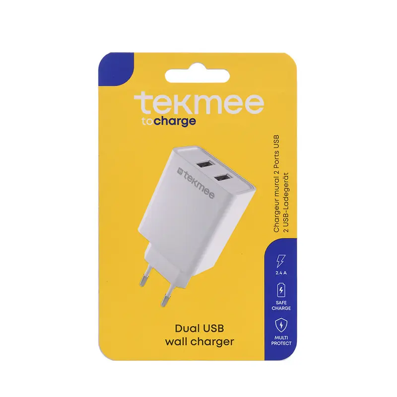 TEKMEE Prise secteur 2 ports usb (Blanc)