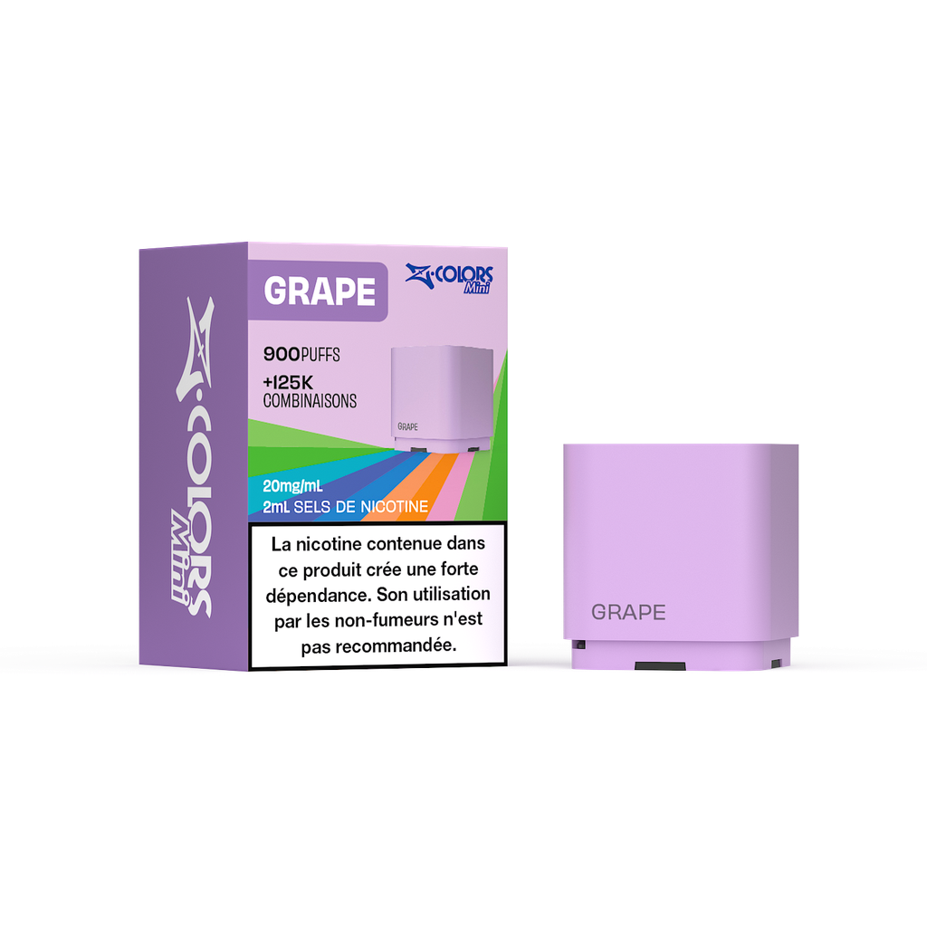 [zcolors grape 20 full vap] Z LAB Cartouches Z Colors Mini Grape 2ml (20mg sels)