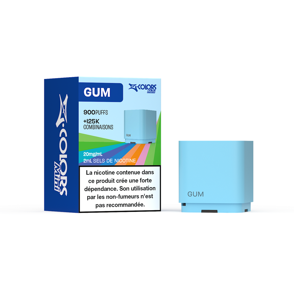 [zcolors gum 20 full vap] Z LAB Cartouches Z Colors Mini Gum 2ml (20mg sels)