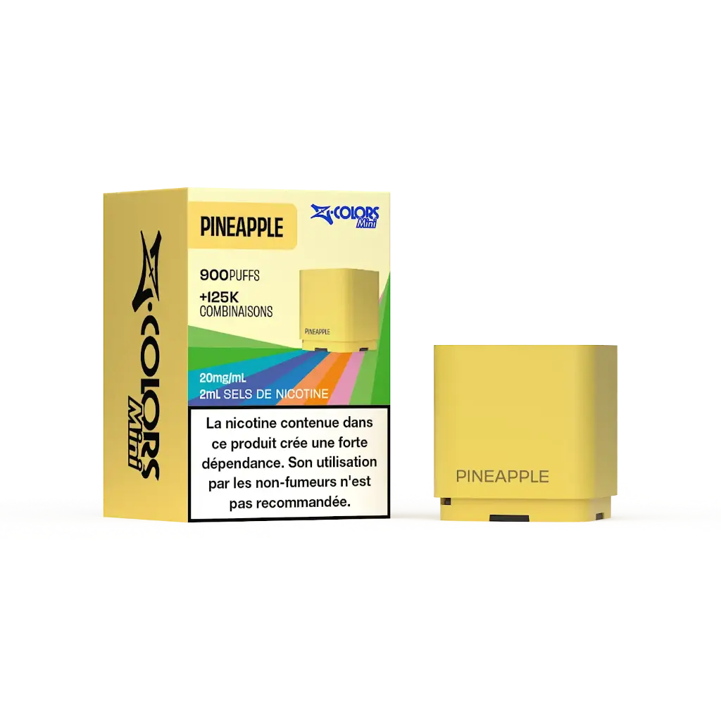 [zcolors pineapple 20 full vap] Z LAB Cartouches Z Colors Mini Pineapple 2ml (20mg sels)