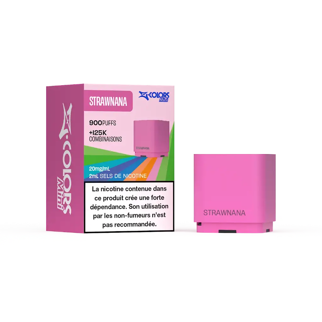 [zcolors strawnana 20 full vap] Z LAB Cartouches Z Colors Mini Strawnana 2ml (20mg sels)